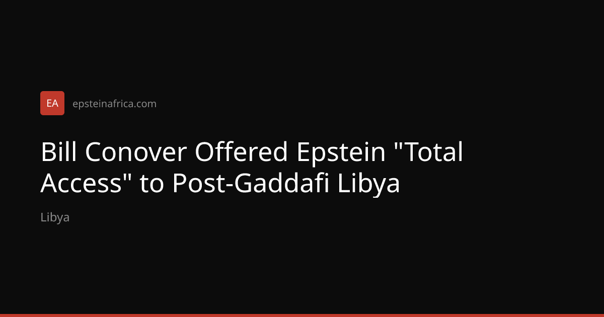 Bill Conover Offered Epstein 